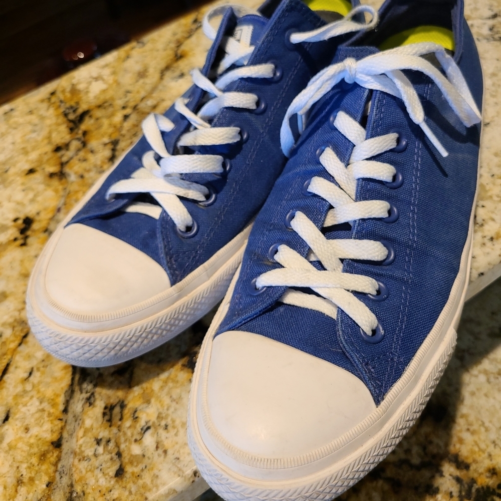 Converse Royal Blue Low-Top Canvas Sneakers with White Trim